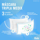 Máscara Tripla Descartável Com Filtro Branca 50un